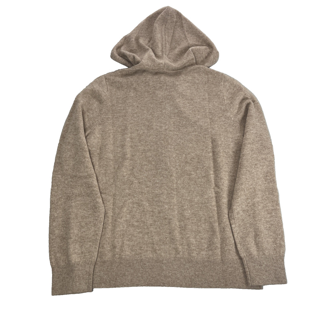 Quince Mongolian Cashmere Full Zip Hoodie Womens M Oatmeal Sweater Quiet Luxury - Picture 2 of 7